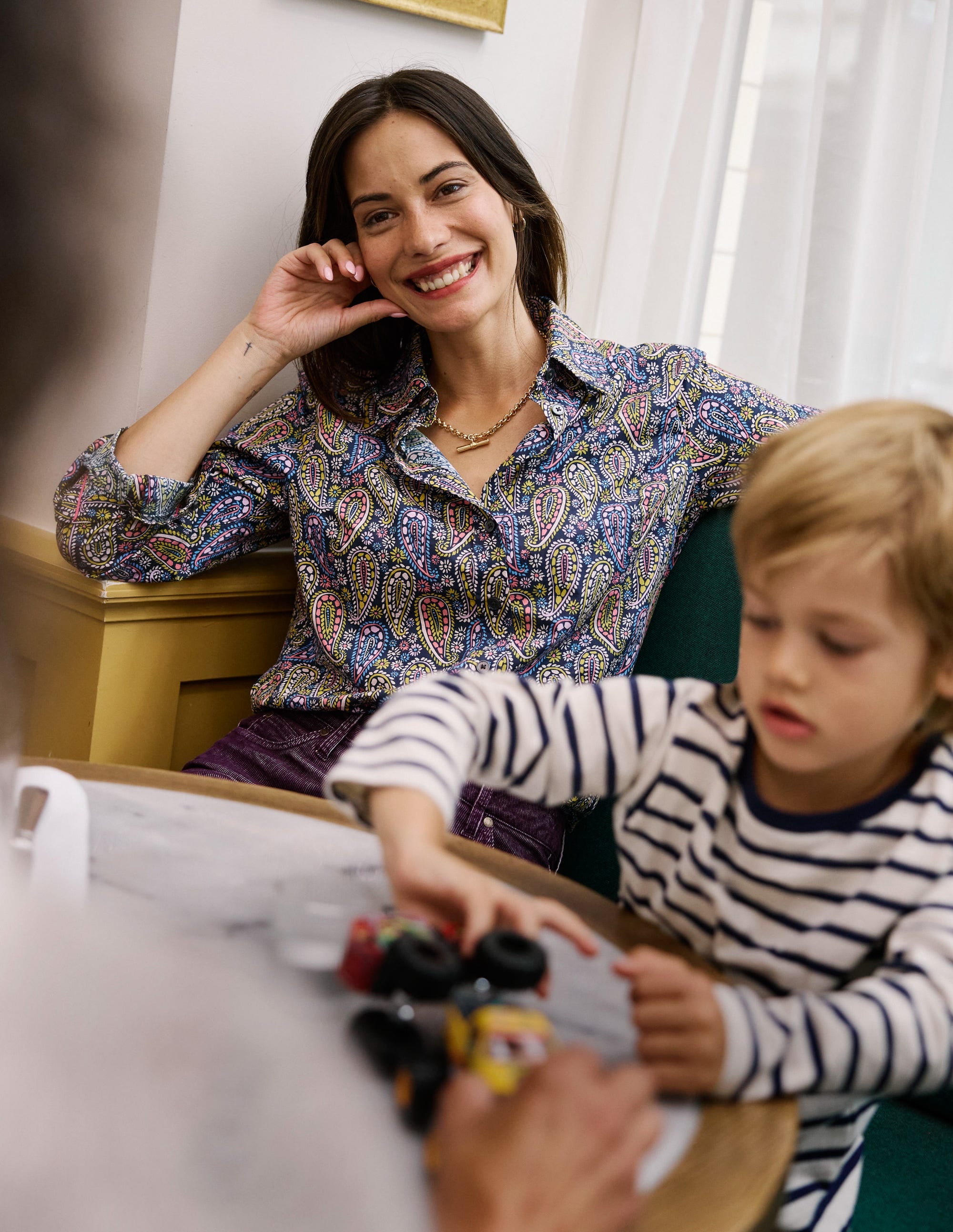  Sienna Cotton Shirt-Dawn Blue, Illustrated Paisley、mySite、ashleygrahame