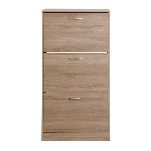 Wooden Shoe Cabinet for Entryway, White Shoe Storage Cabinet with 3 Flip Doors 20.94x9.45x43.11 inch、、casual