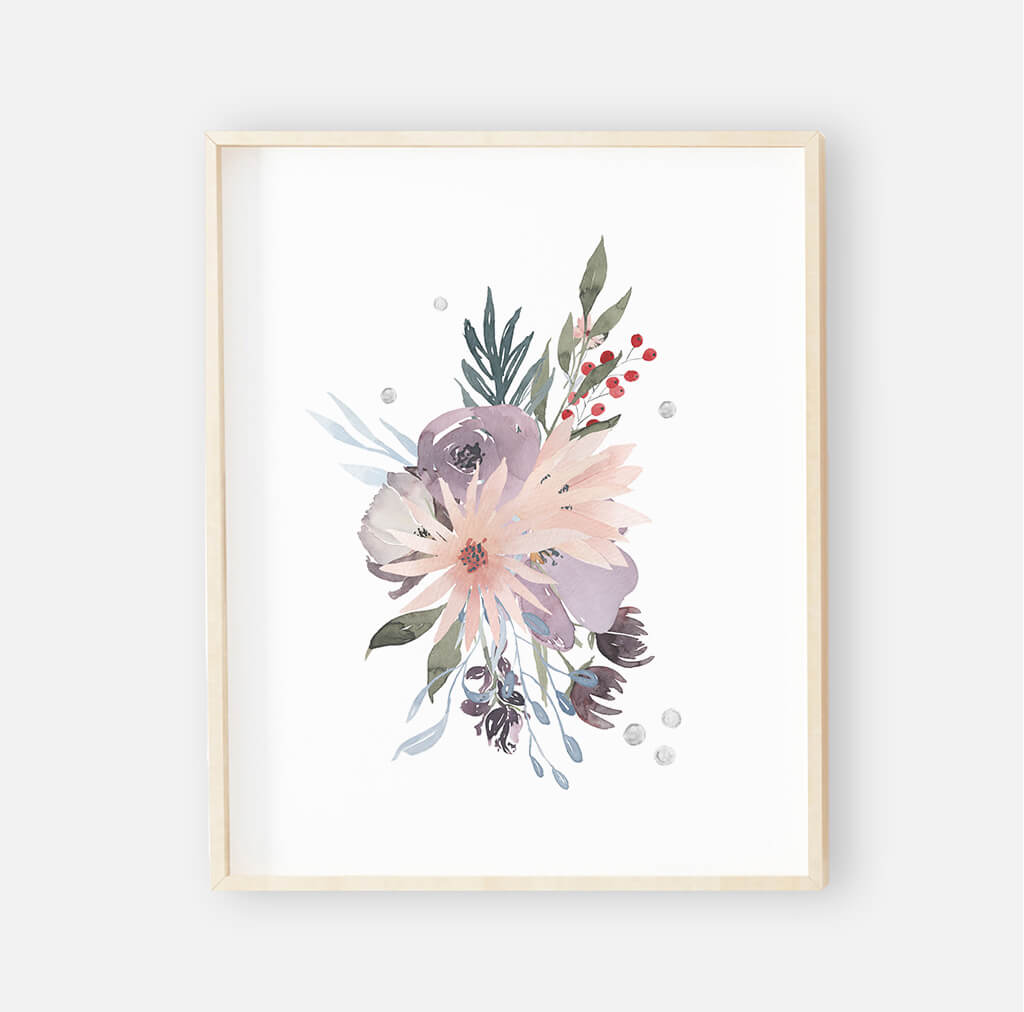  Rowan's Dusty Purple Floral Digital Nursery Art Group、mySite、layawaytickets