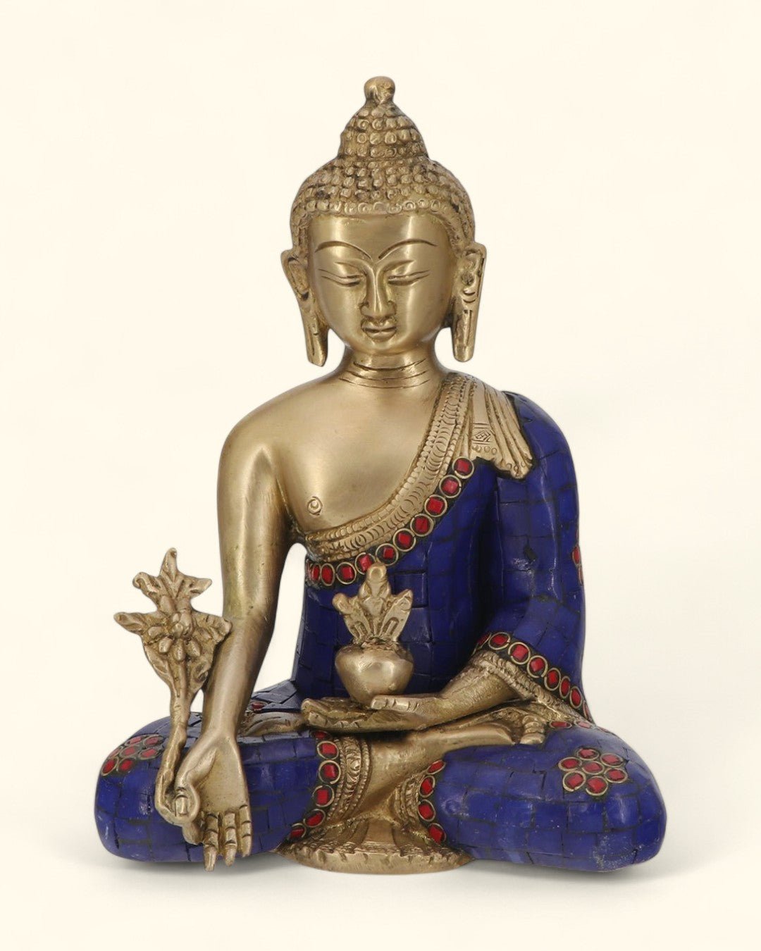 Medicine Buddha Statue in Artistic Brass Mosaic、mySite、topwebapps