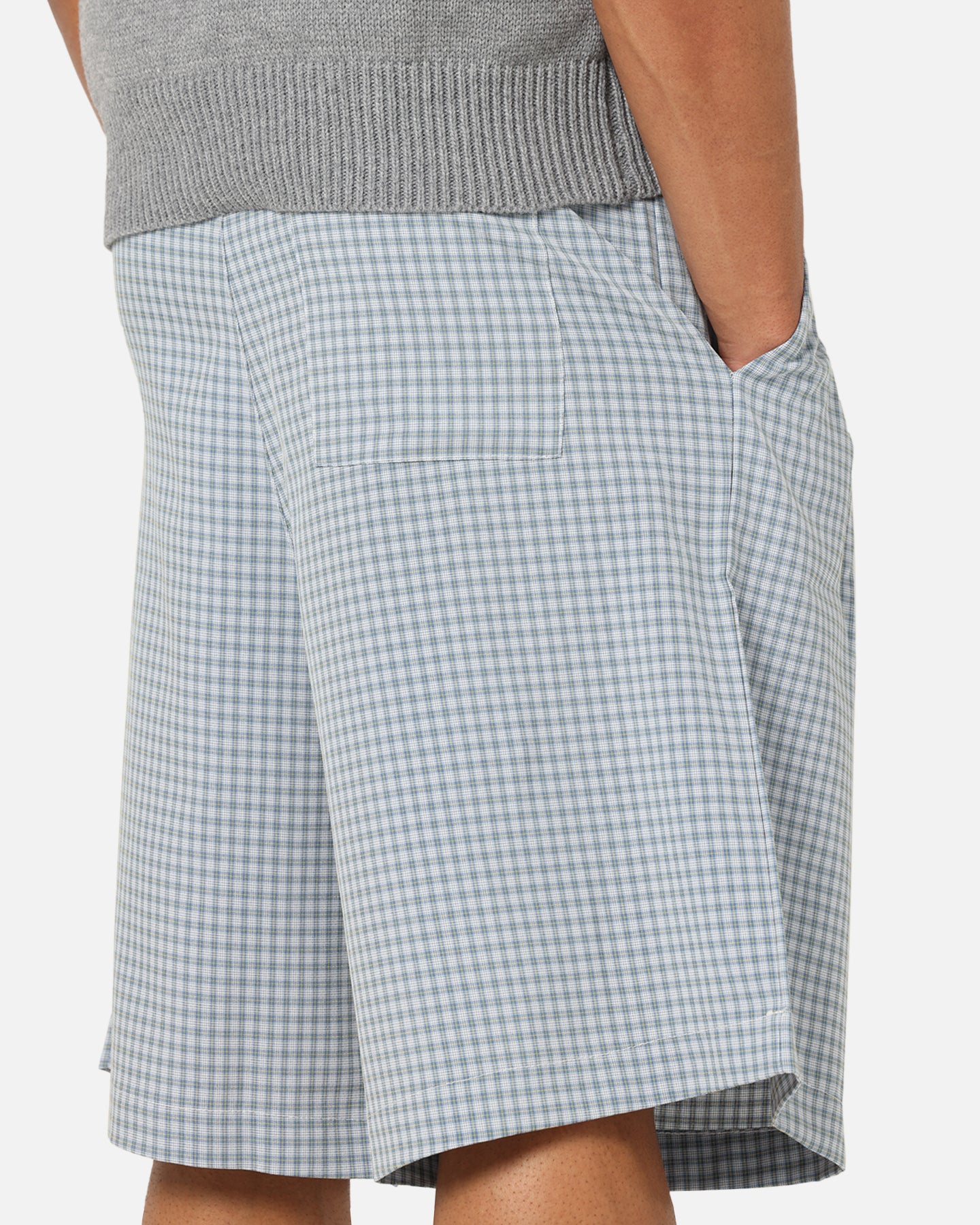 XXIII Baggy Pleated Shorts Blue Check、mySite、zt4zffjzw