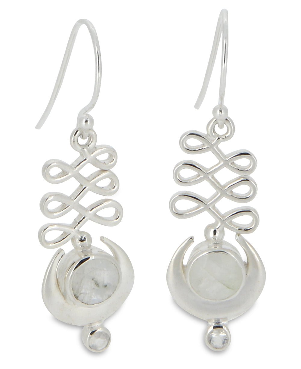 Sterling Silver Unalome Moonstone Earrings、mySite、topwebapps