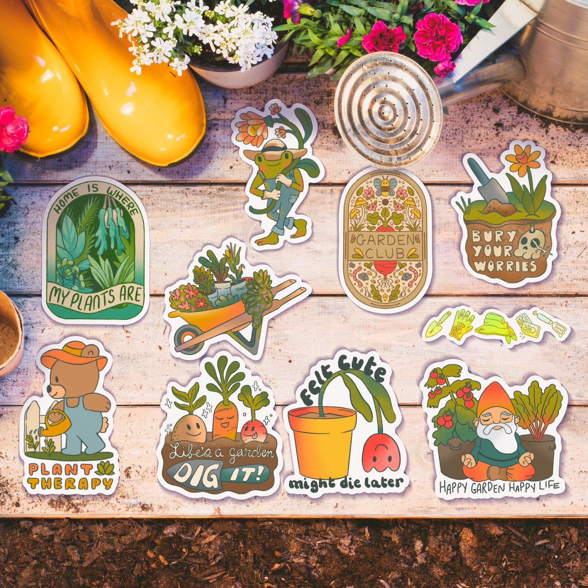  Happy Gardening Club Stickers - 10 Pack、mySite、elrpsem3k