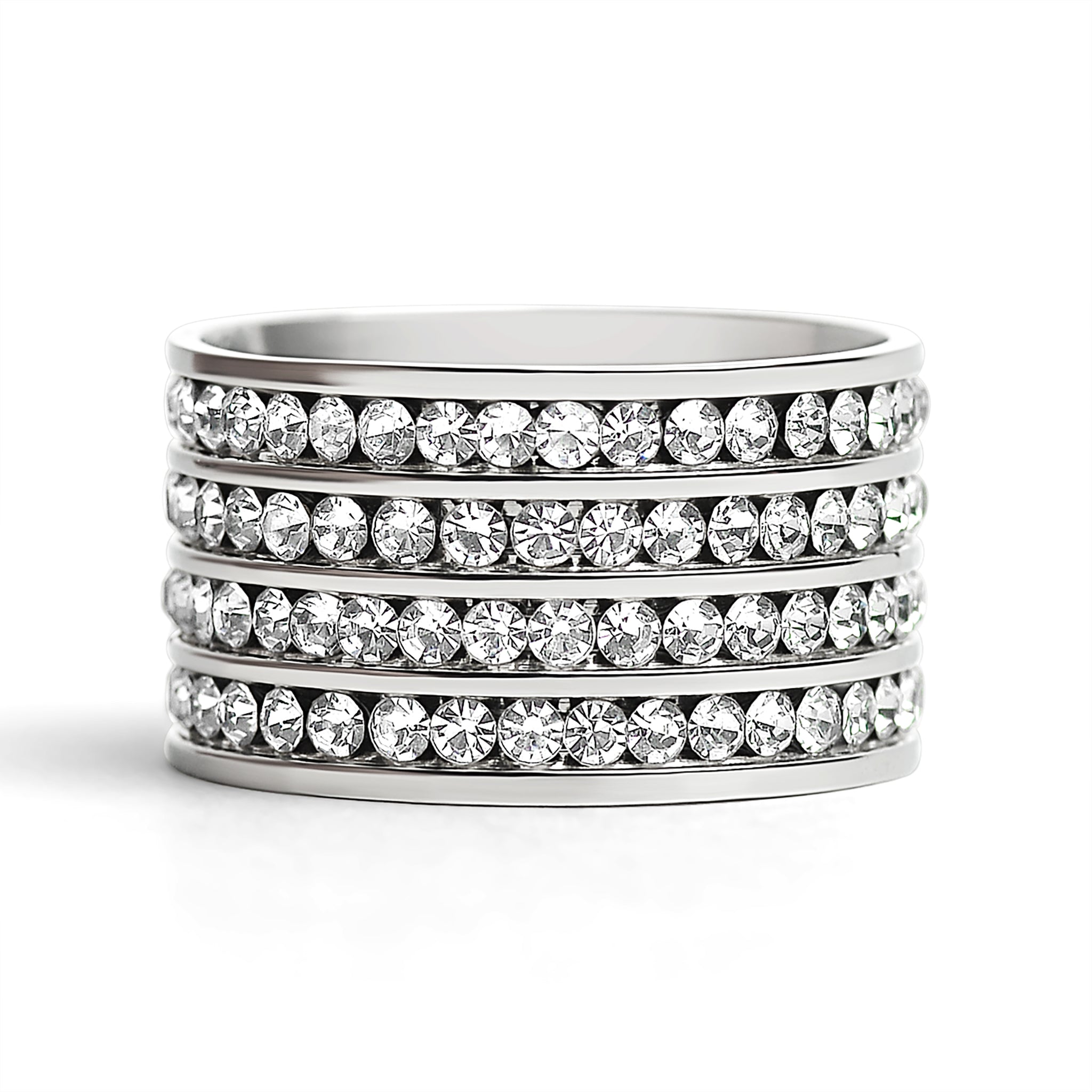 CZ Eternity Quadruple Stainless Steel Ring / ZRJ9009、mySite、dreamappss