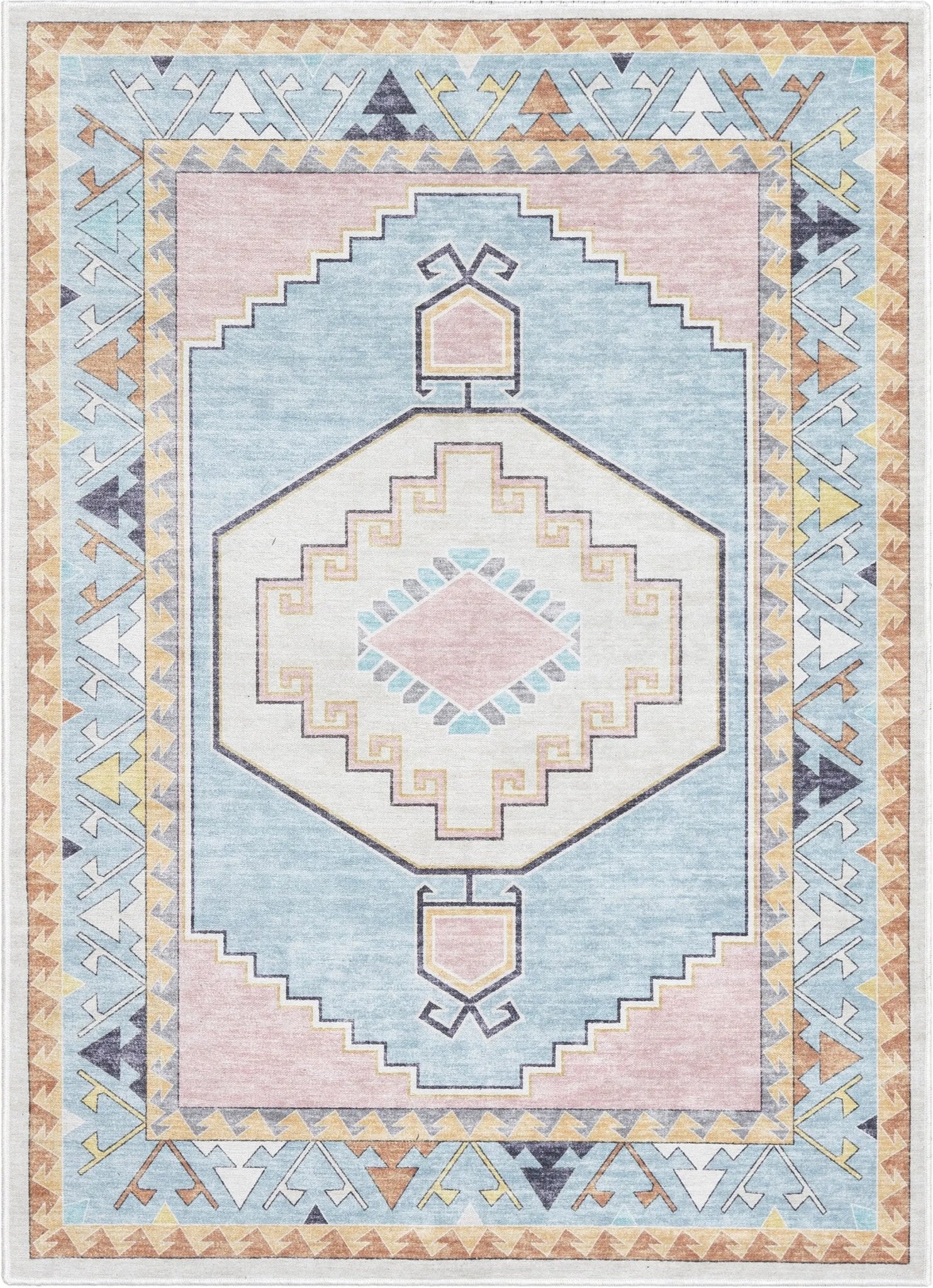 Ethnic Soft Medallion Modern Pink Kids Flat-Weave Rug、mySite、gigharbornorthrealestate