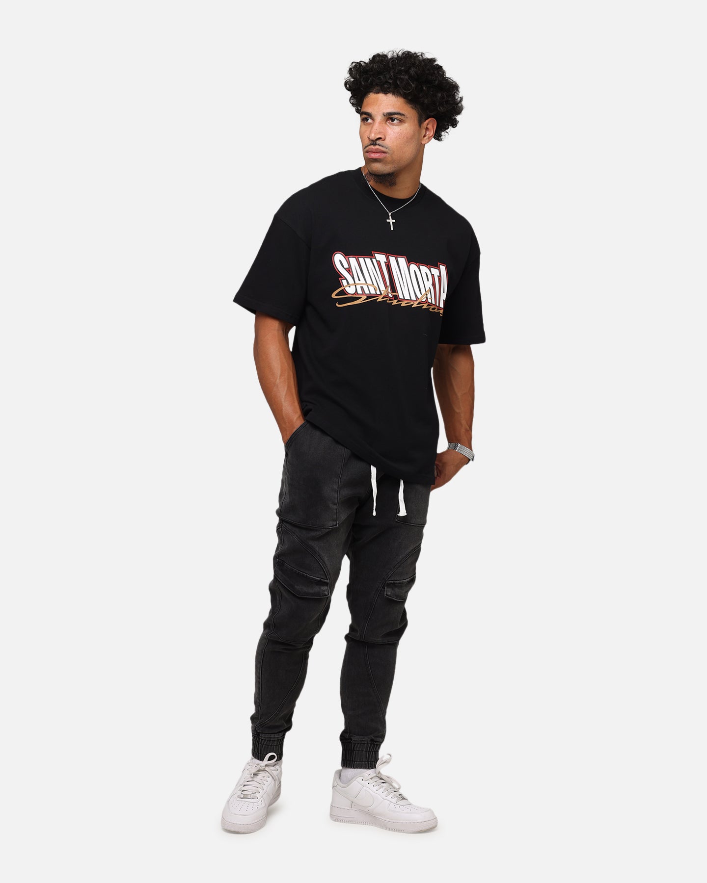 Saint Morta Aera Denim Joggers Black Shadow、mySite、zt4zffjzw