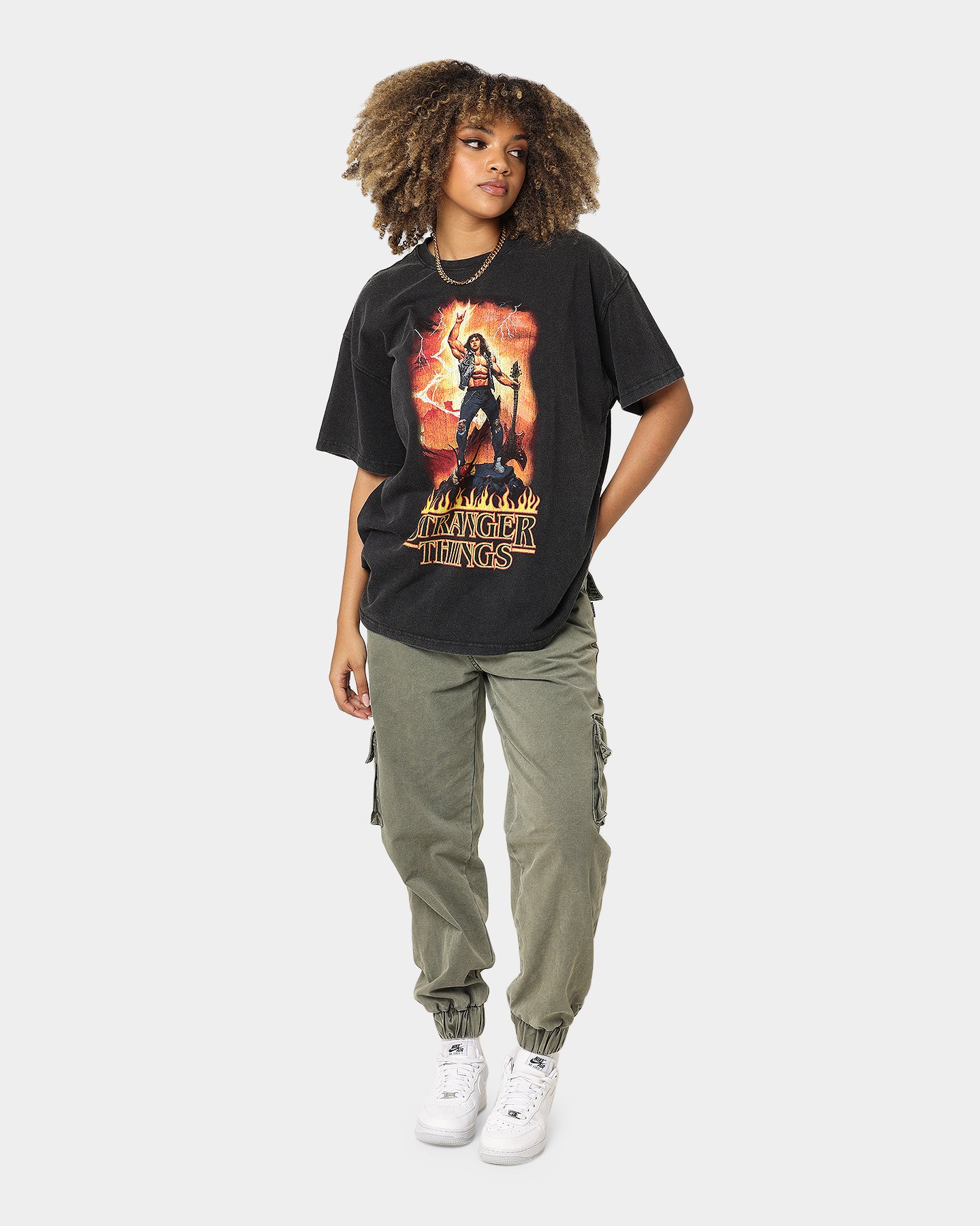 Goat Crew X Stranger Things Metal Vintage T-Shirt Vintage Black、mySite、zt4zffjzw