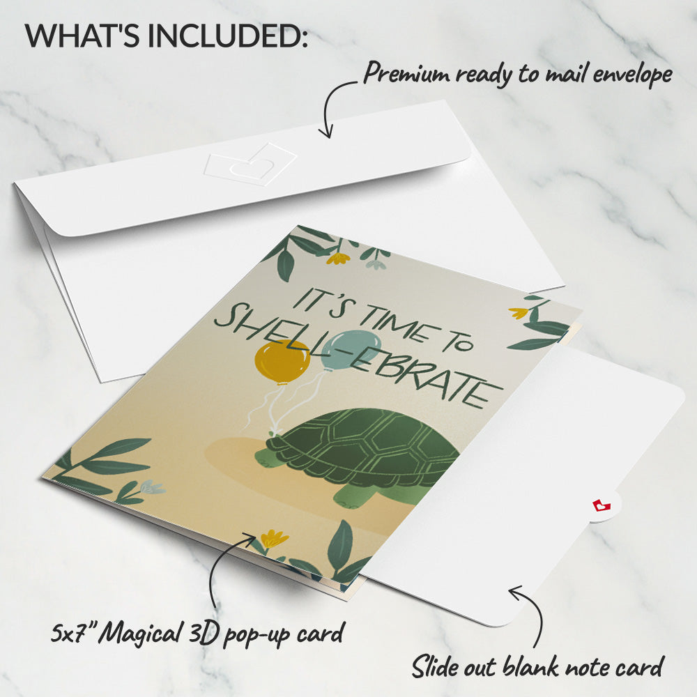 Shell-ebrate Birthday Turtle Pop-Up Card、mySite、solidvoid