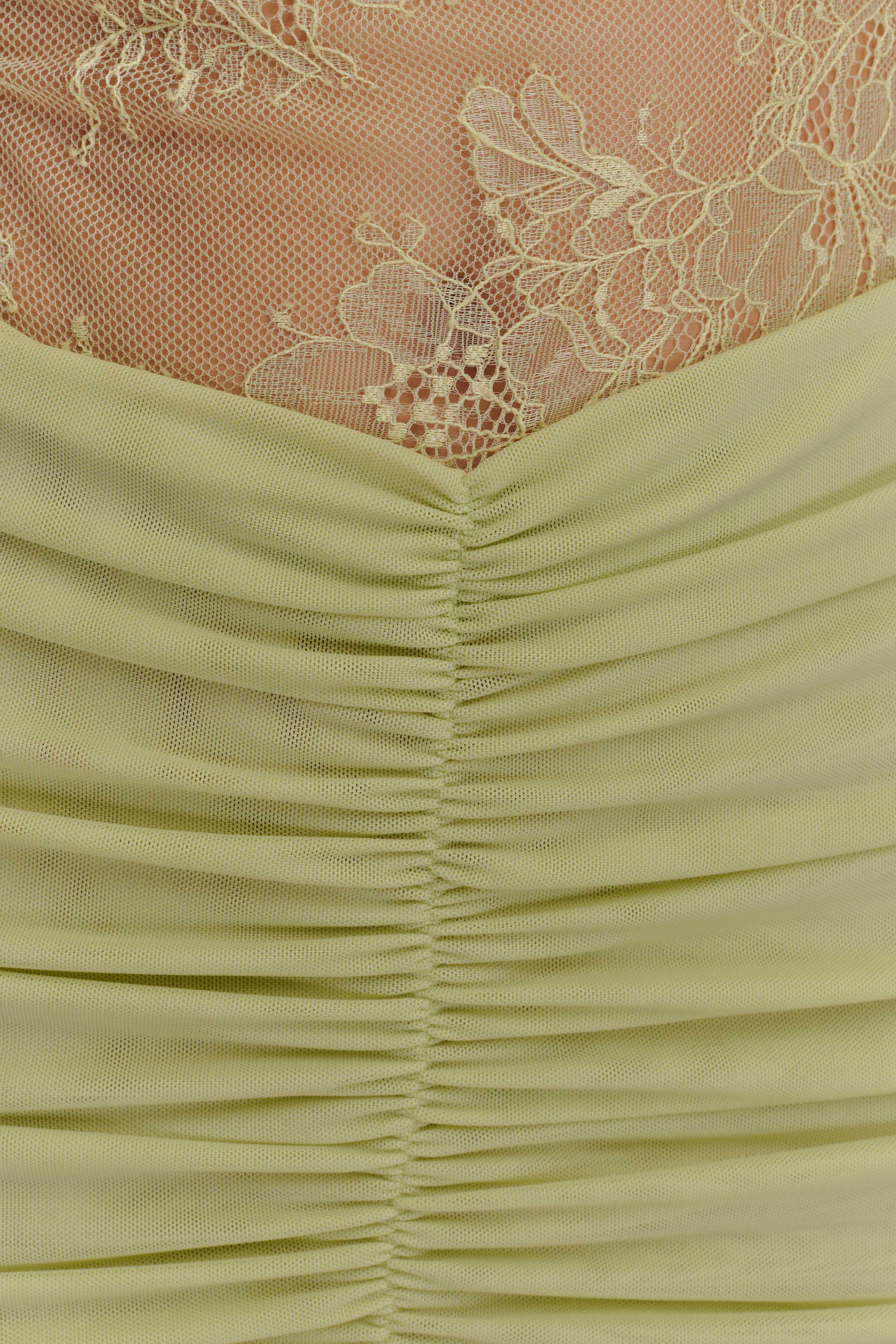 Khadijah Lace And Mesh Maxi Dress - Sage、mySite、solidvoid