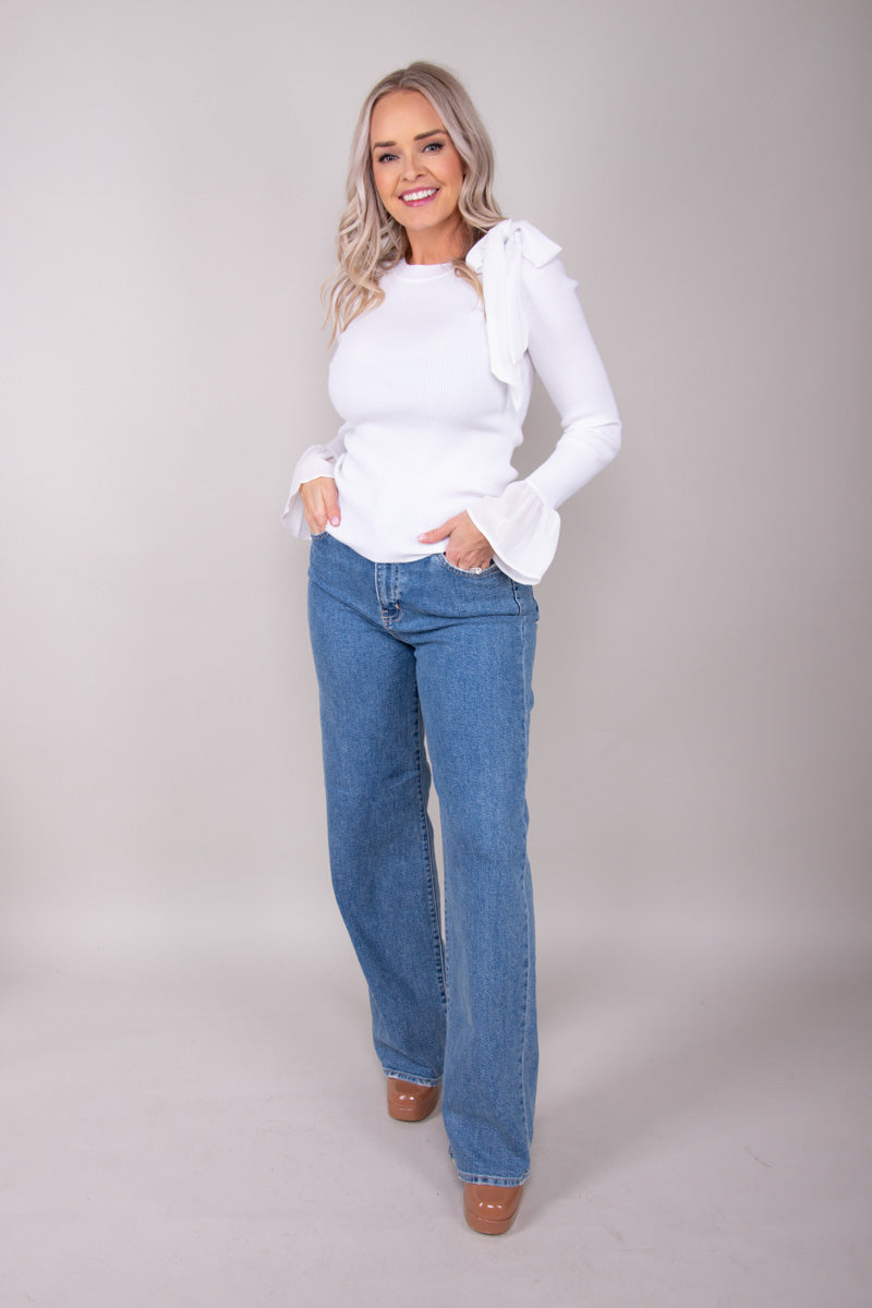 Bella Bow Sweater-White - FINAL SALE、mySite、hinf8tx79