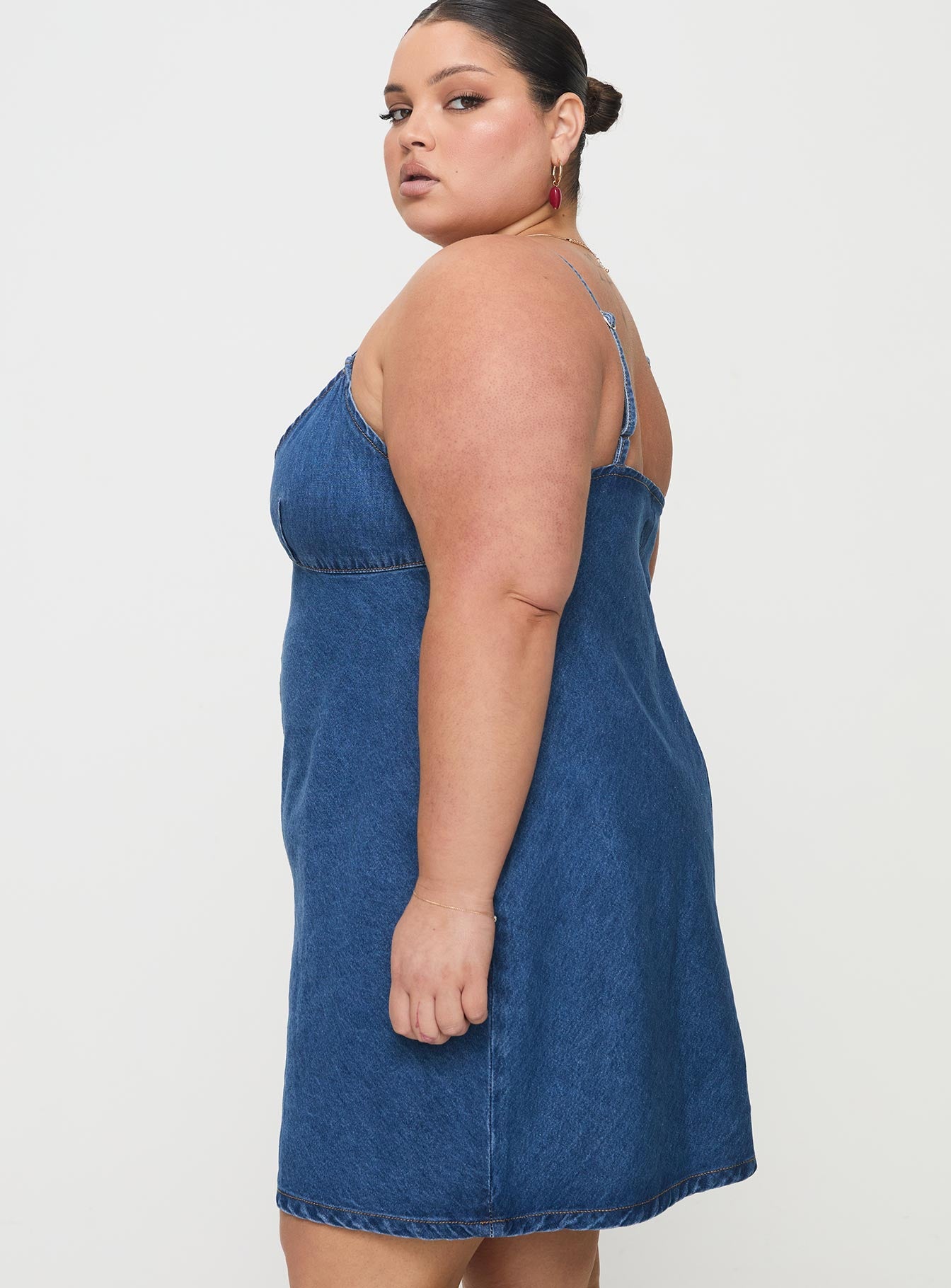 Arwen Denim Mini Dress Blue Curve、mySite、solidvoid