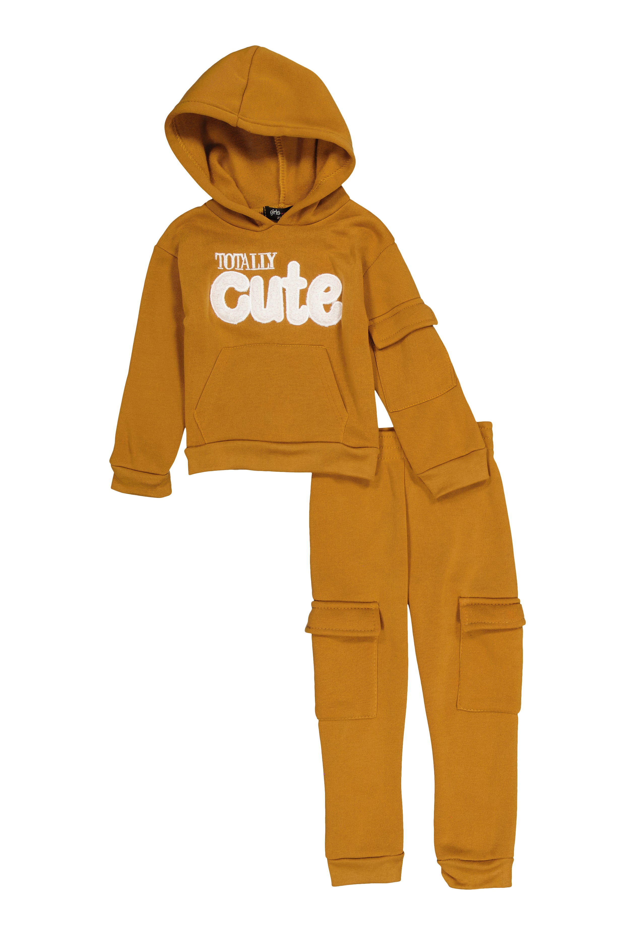 Toddler Girls Totally Cute Cargo Sweatshirt and Joggers、mySite、camillekostekn