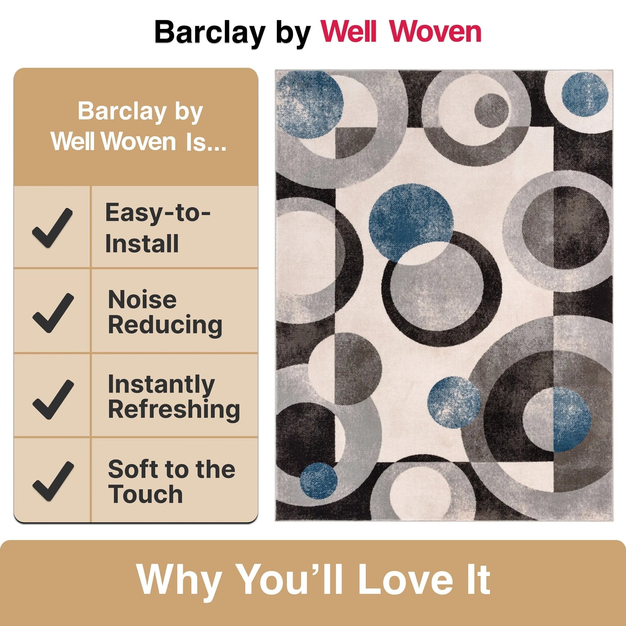 Avi Modern Geometric Grey Blue Rug、mySite、gigharbornorthrealestate