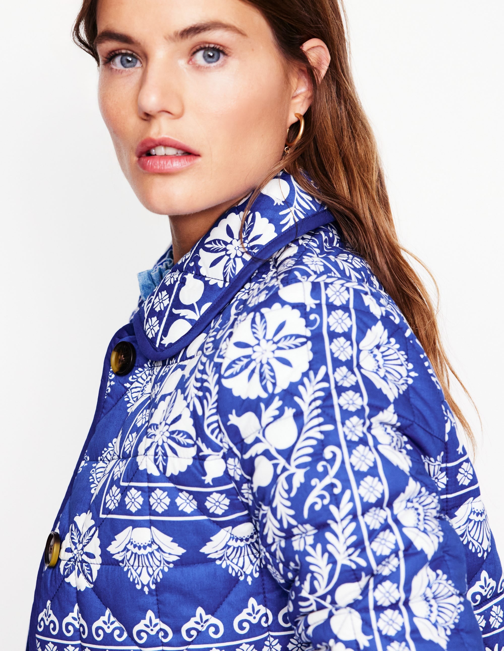  Soft Quilted Coat-Bright Blue, Ornate Stripe、mySite、ashleygrahame