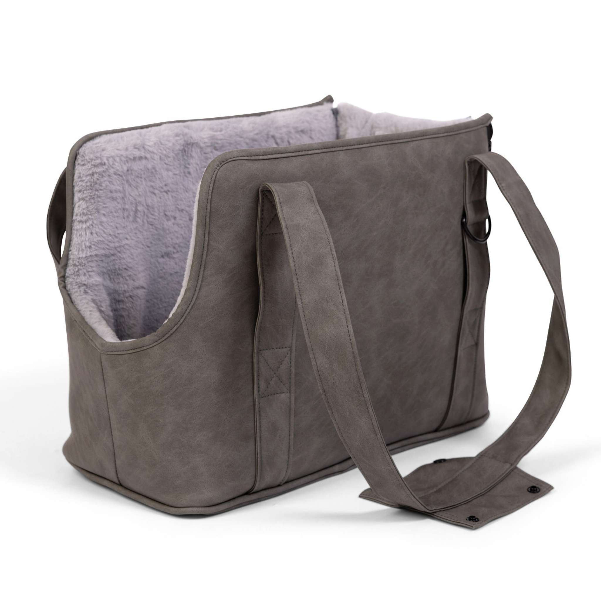 PupTote™ 3-in-1 Faux Leather Dog Carrier Bag 2.0 - Slate Grey、mySite、solidvoid