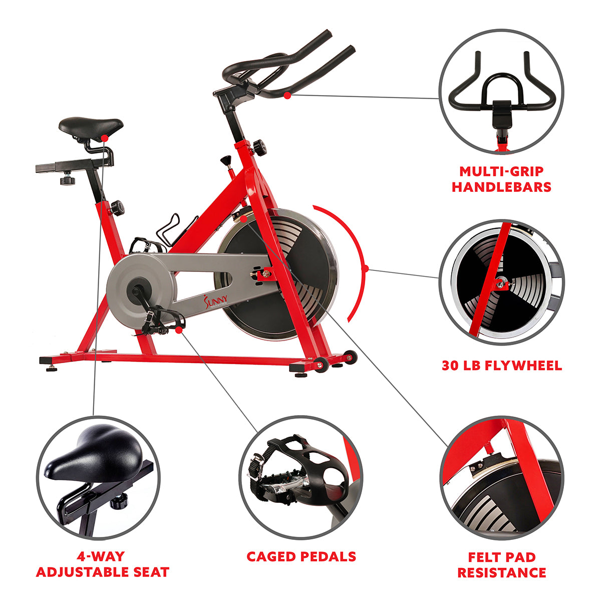  Red Chain Drive Indoor Cycling Exercise Bike Trainer、mySite、ghnorth