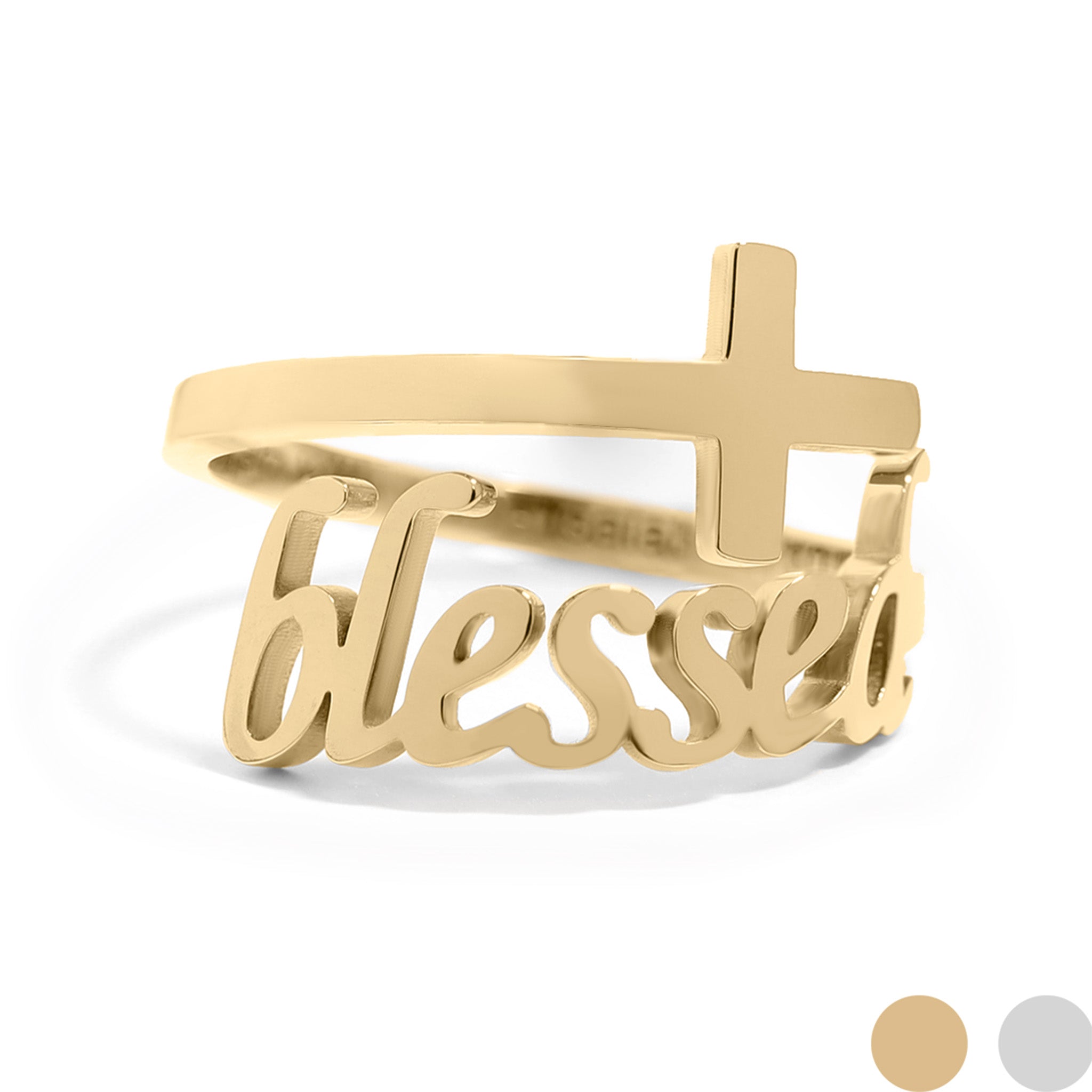 18K Gold PVD Stainless Steel Adjustable Blessed Ring / KSS0007、mySite、dreamappss