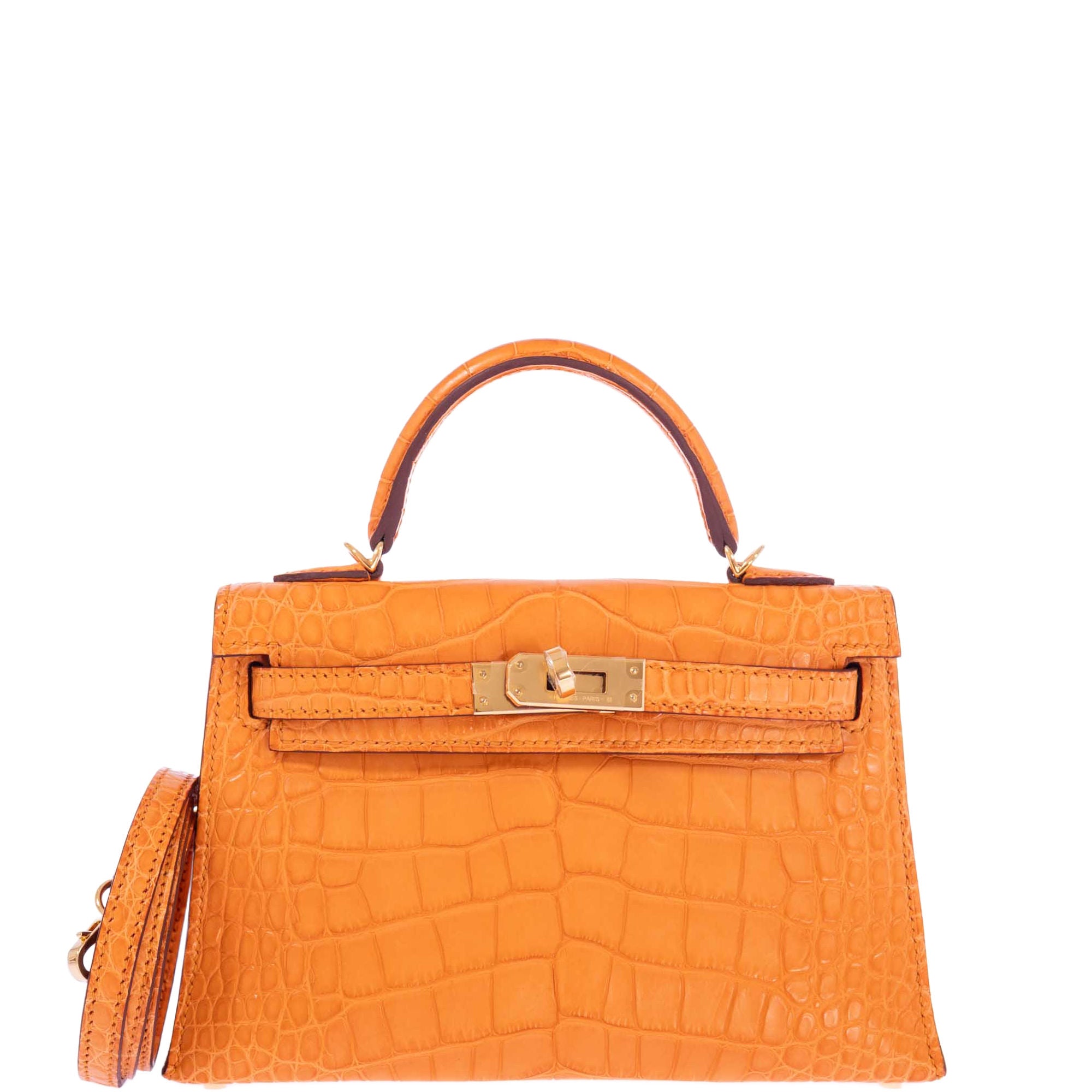 Hermès Kelly 20 Mini II Sellier Apricot Matte Alligator Gold Hardware、mySite、garminoutage.com