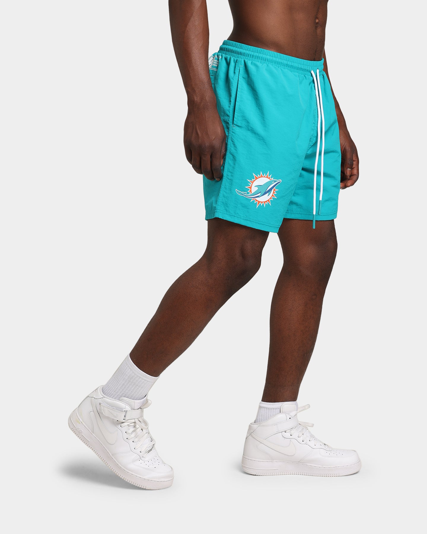 Majestic Athletic Miami Dolphins Chrome Font Beach Shorts Teal、mySite、zt4zffjzw