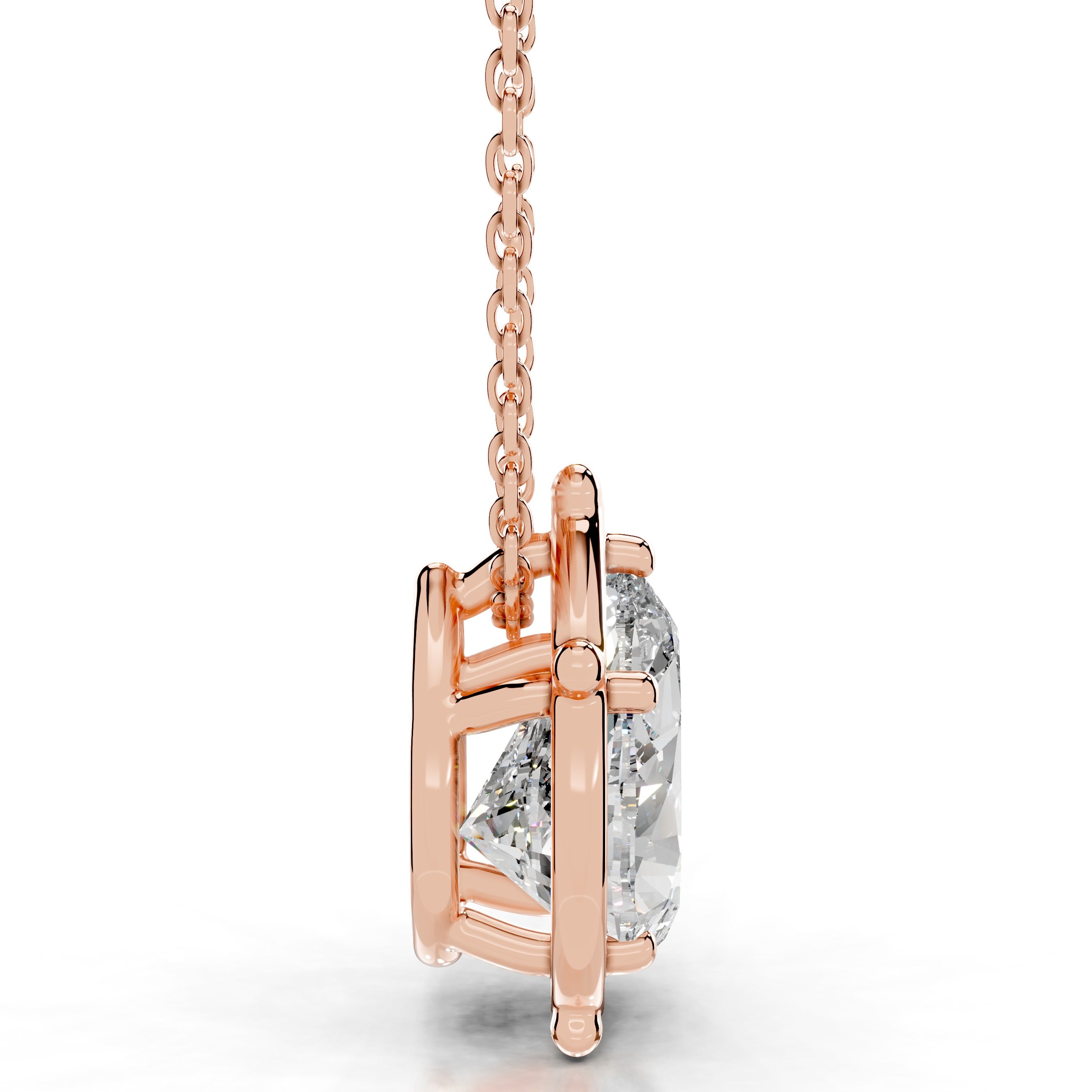 Rooted in Love Pear Lab Grown Diamond Necklace - 14K Rose Gold、mySite、hinf8tx79