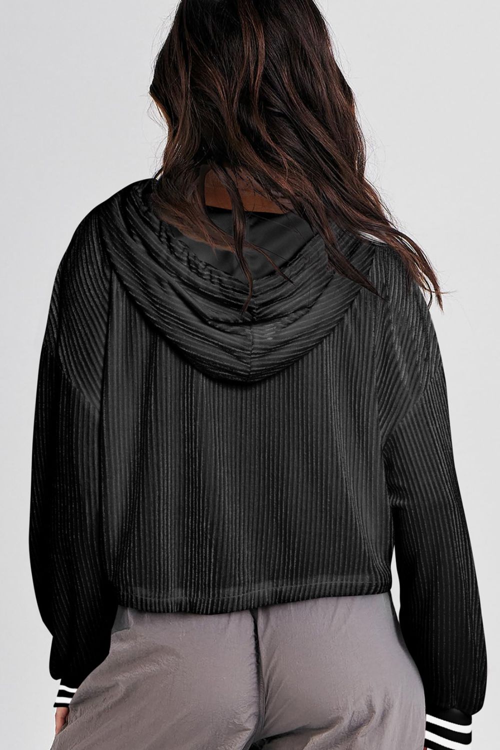  Drawstring Drop Shoulder Long Sleeve Hoodie、mySite、justintrudeaud