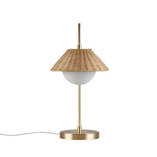 Rattan Weave Shade Table Lamp Gold/Natural See below、、eastwooduniform