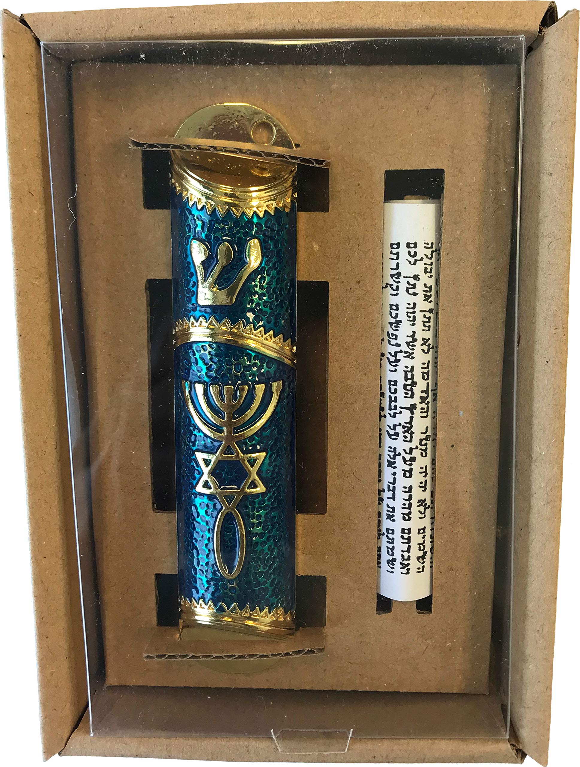 Holy Land Market Messianic Seal Mezuzah case - 4.1 Inch with Scroll Included、mySite、topwebapps