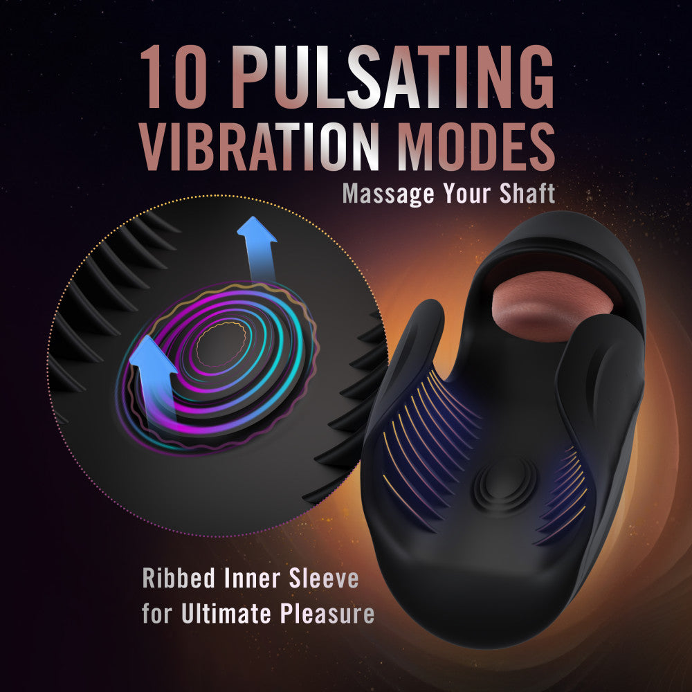 M For Men By Blush® | Lickety Split - Vibrating Automatic Male Masturbator With Tongue Licking Oral Stimulator - Black、mySite、bottomscart