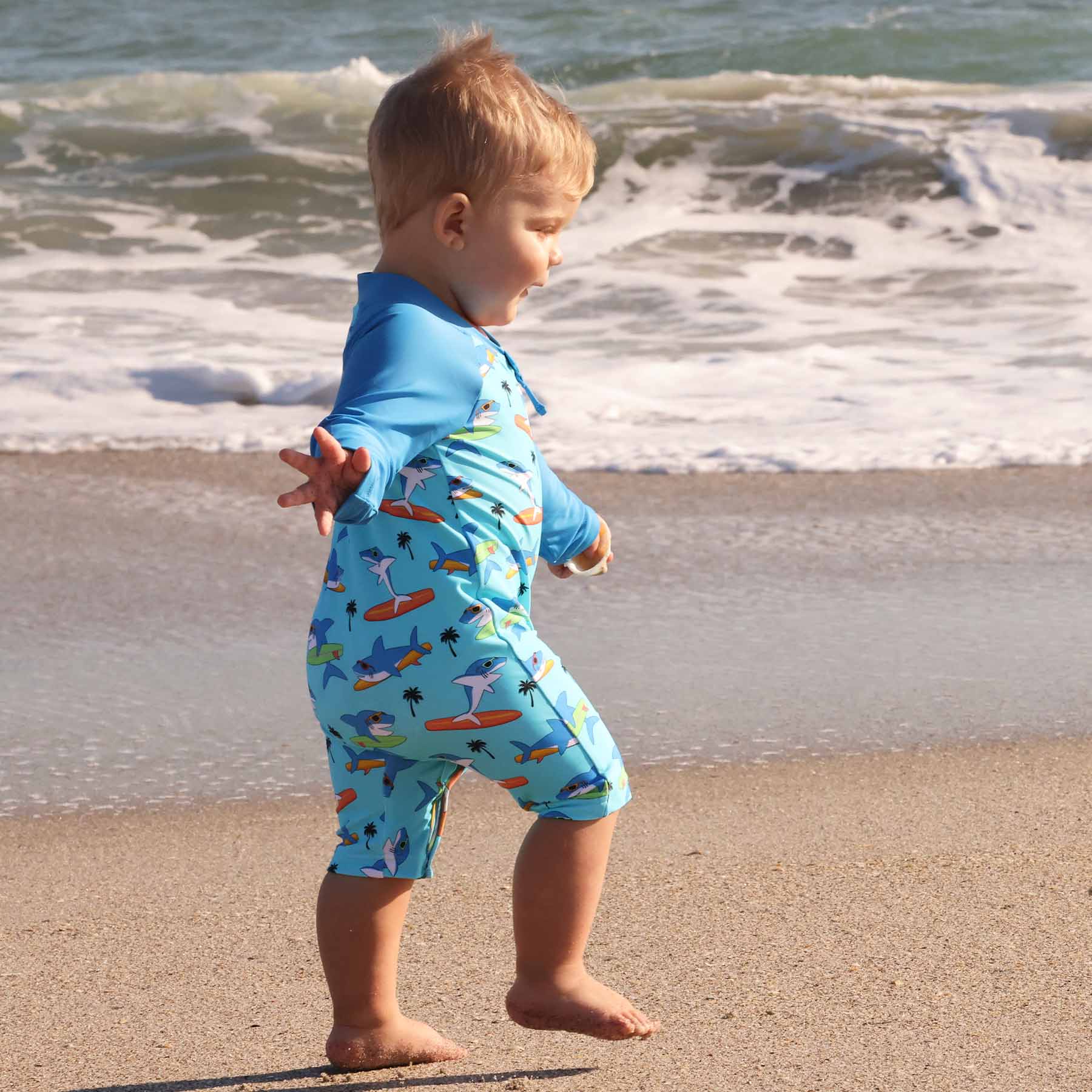  Long Sleeve Rash Guard Swim Romper Shortie | Surfin' Sharks、mySite、layawaytickets