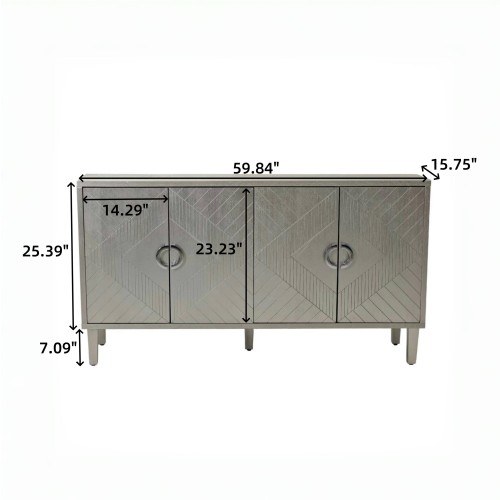 70.07"Large Size 4 Door Cabinet, Suitable For Living Room, Kitchen, Bedroom, Corridor (Champagne)、、xpatfood