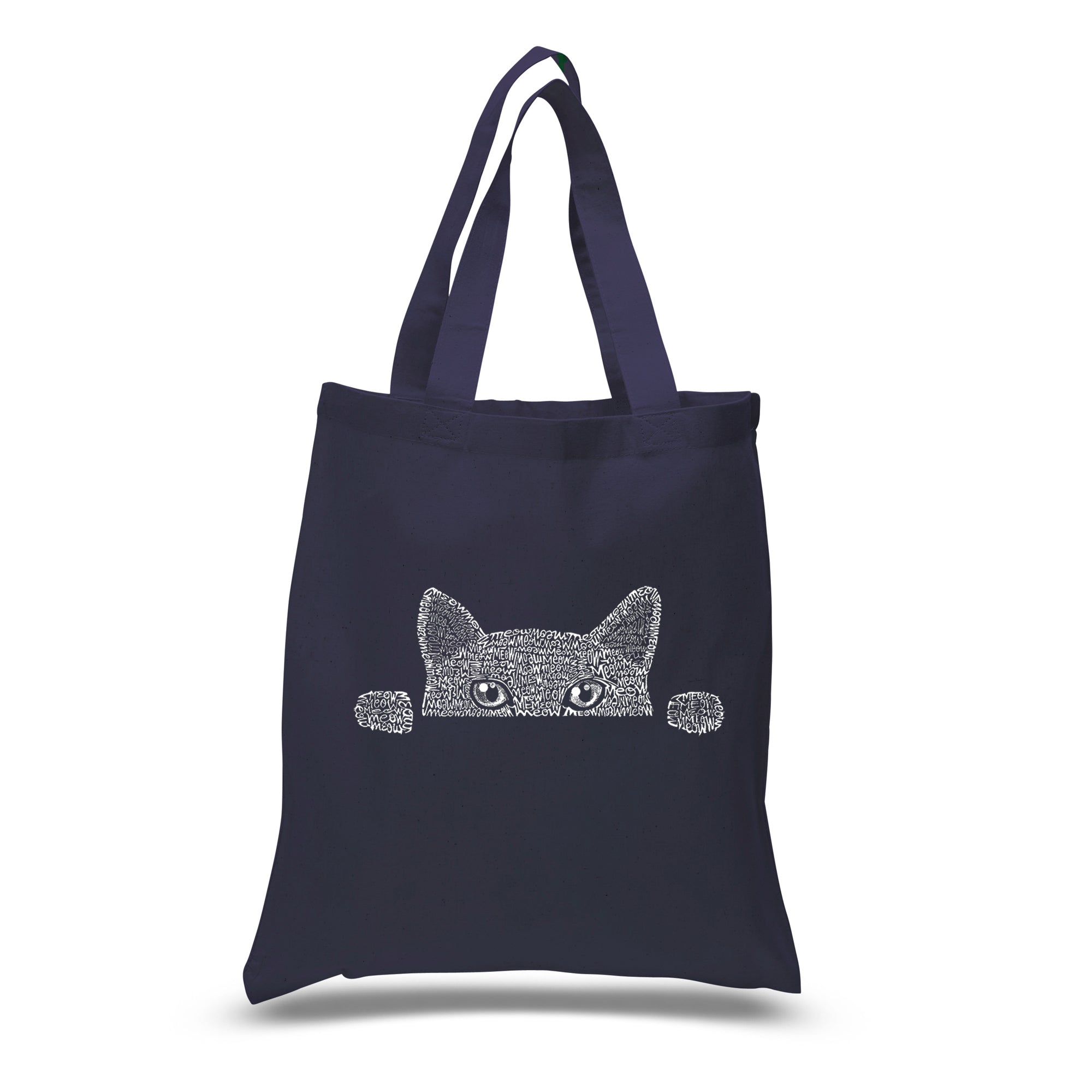 Peeking Cat - Small Word Art Tote Bag、mySite、camillekostekn