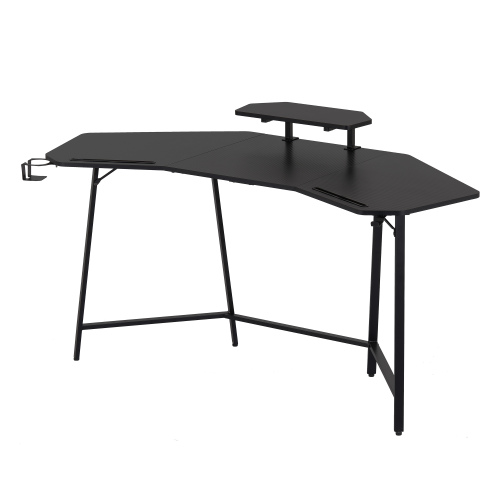 Techni Sport TS98D Gaming Desk with Shelf & Accessory Holders, Black、、casual
