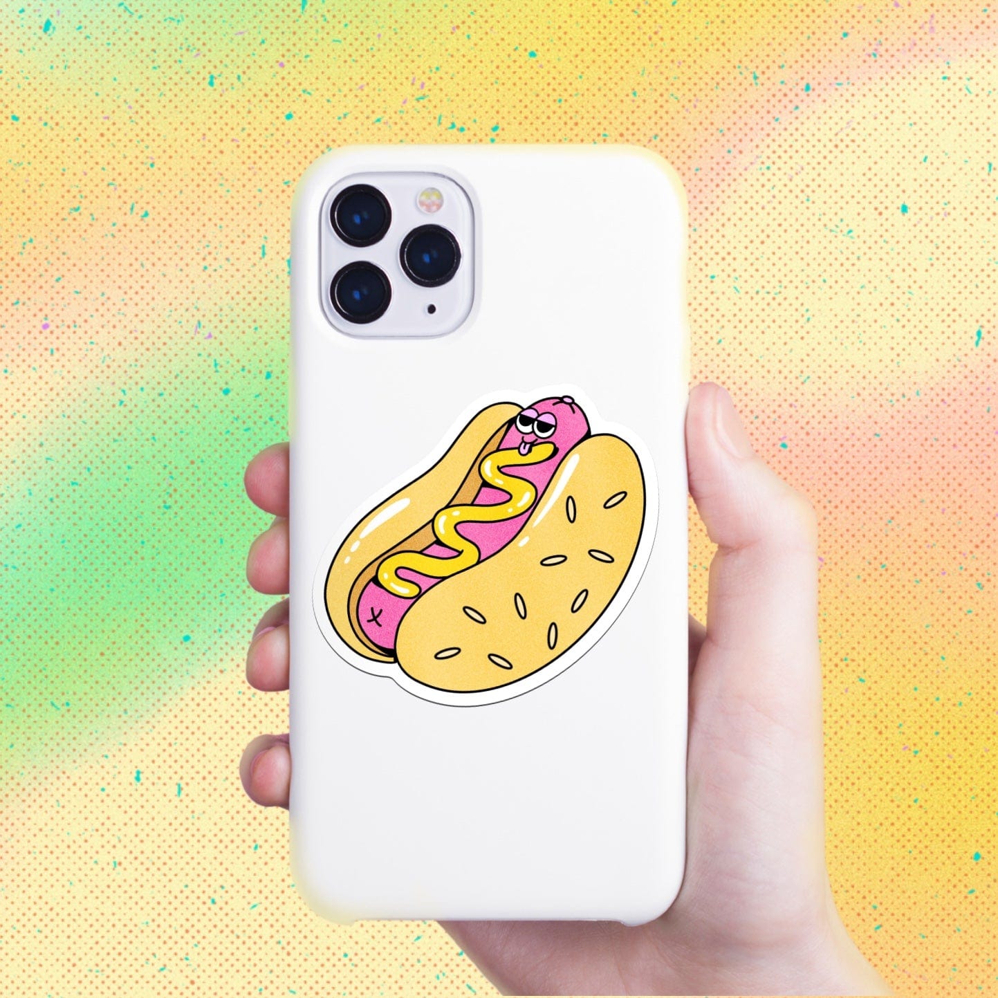  Cute Hot Dog With Mustard Sticker、mySite、ghnorth