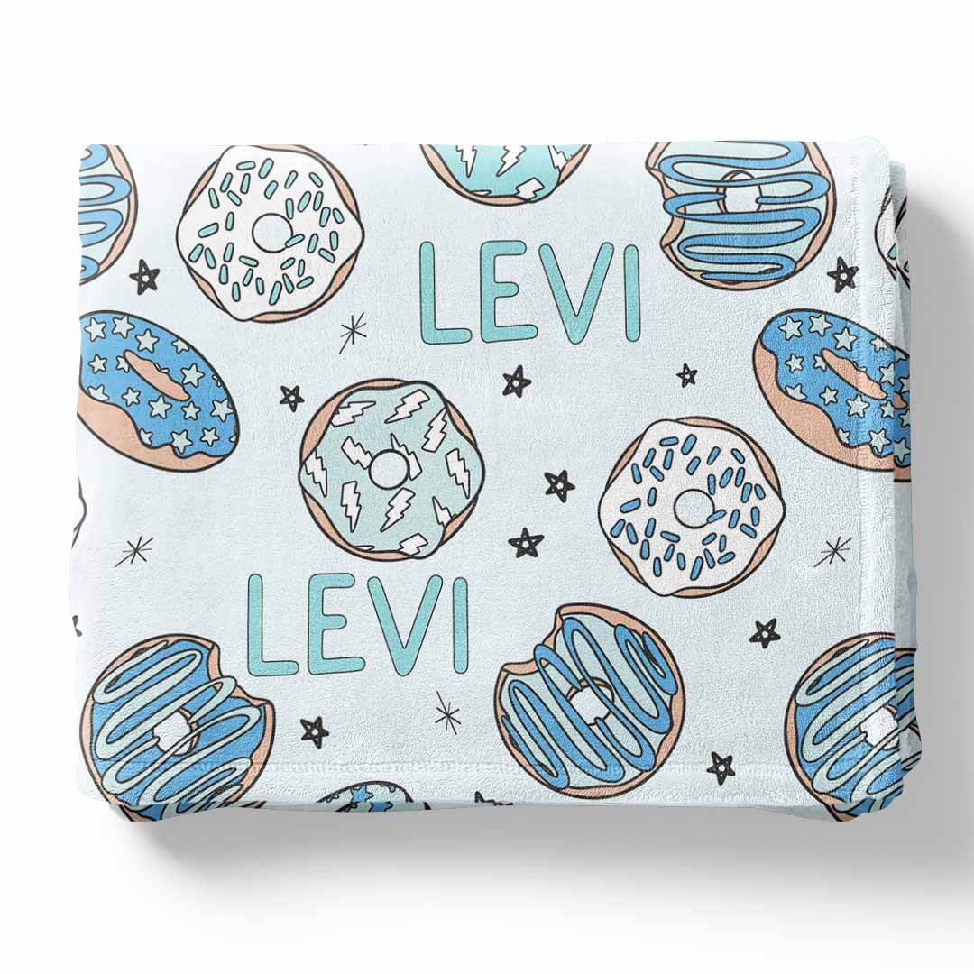  Donut Shop Personalized Kids Blanket | Blue、mySite、layawaytickets