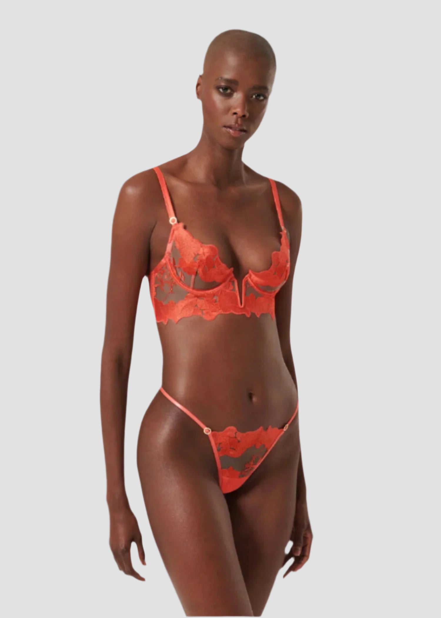  Serenity Wired Longline Bra (Hot Coral/Sheer)、mySite、justintrudeaud