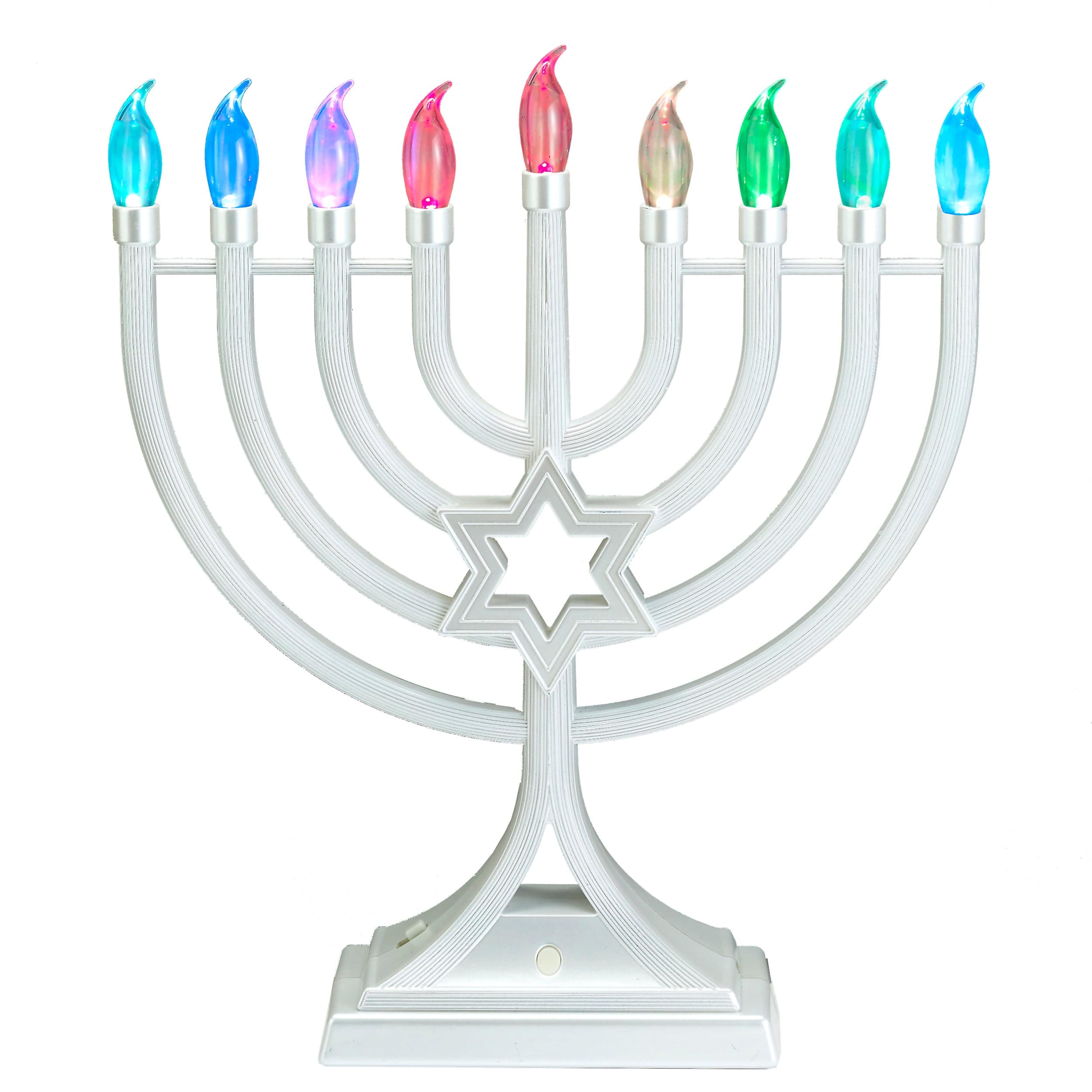 LED Menorah With Multifunction Color Changing Lights - White、mySite、topwebapps
