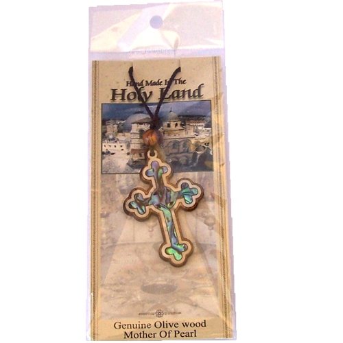 Celtic Olive wood Crucifix with Mother of Pearls (60cm / 23.5 inches, Cross is 5cm or 2 inches)、mySite、topwebapps