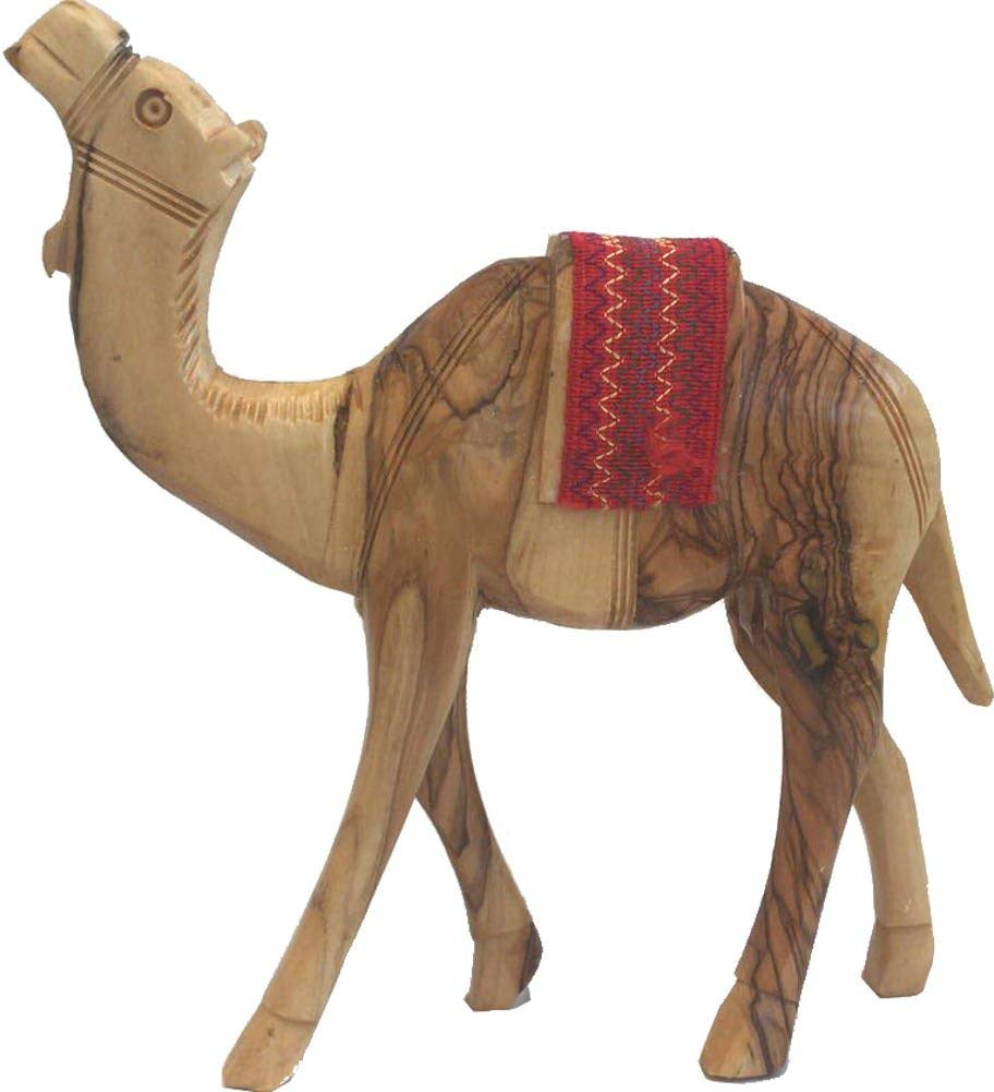  Holy Land Market Olive Wood Camel With Red Saddle on back (11 Inches Dia. and 8 Inches high)、mySite、elrpsem3k