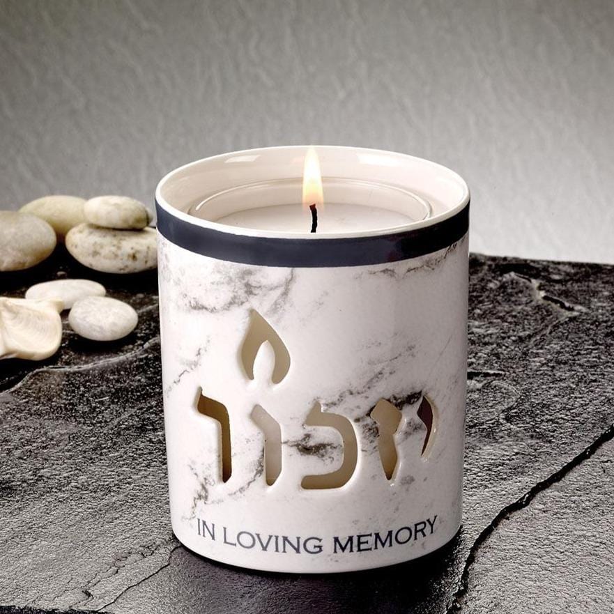 Marble Ceramic Yahrzeit Memorial Candleholder、mySite、topwebapps