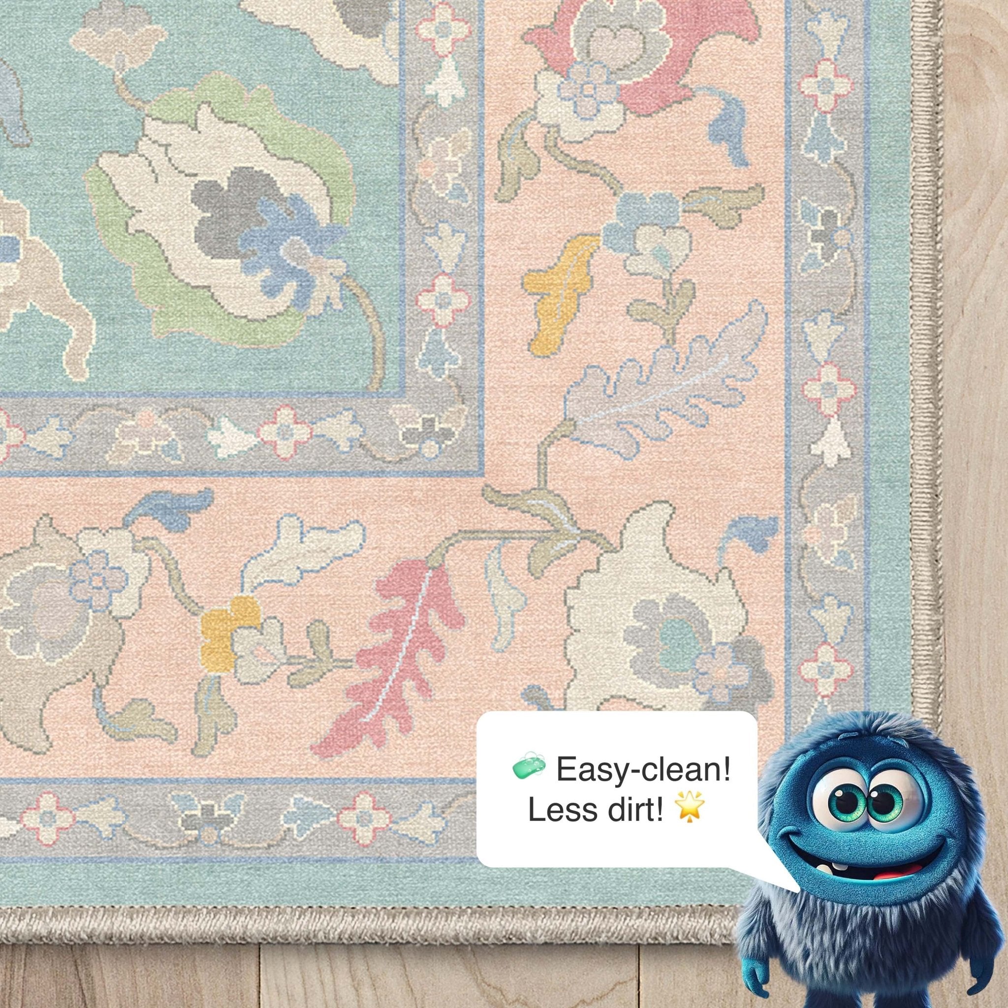 Konya Updated Traditional Oriental Pastel Rug for Living Room Bedroom Dining Room ,Easy Clean、mySite、gigharbornorthrealestate