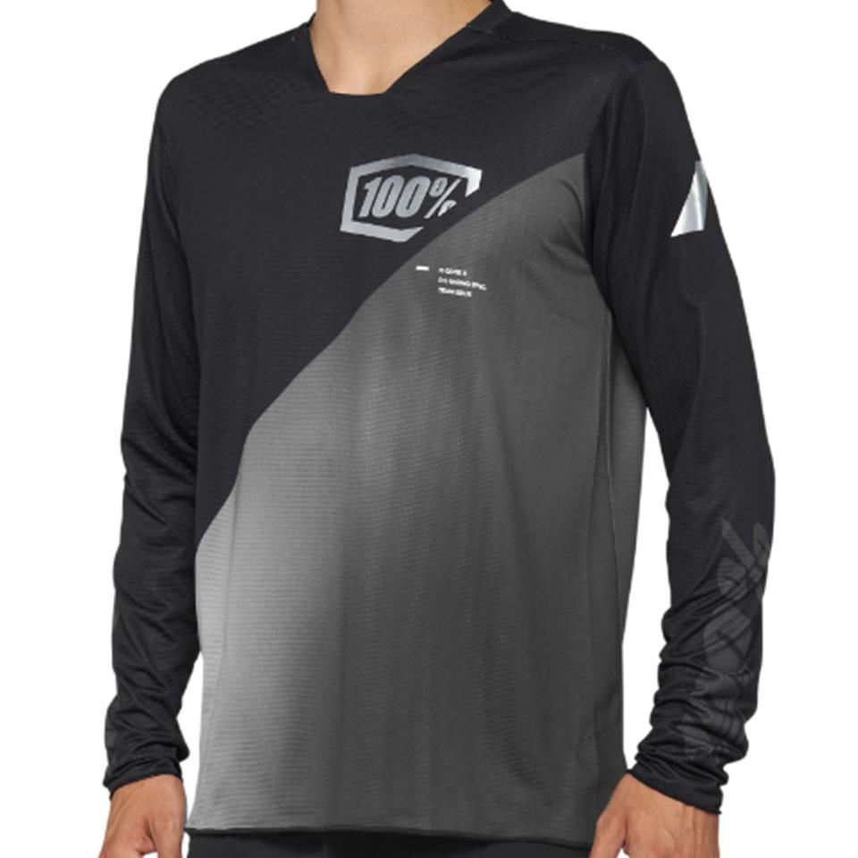  100% R-Core-X Long Sleeve 2022 Race Jersey - Black/Grey、mySite、merchandisen