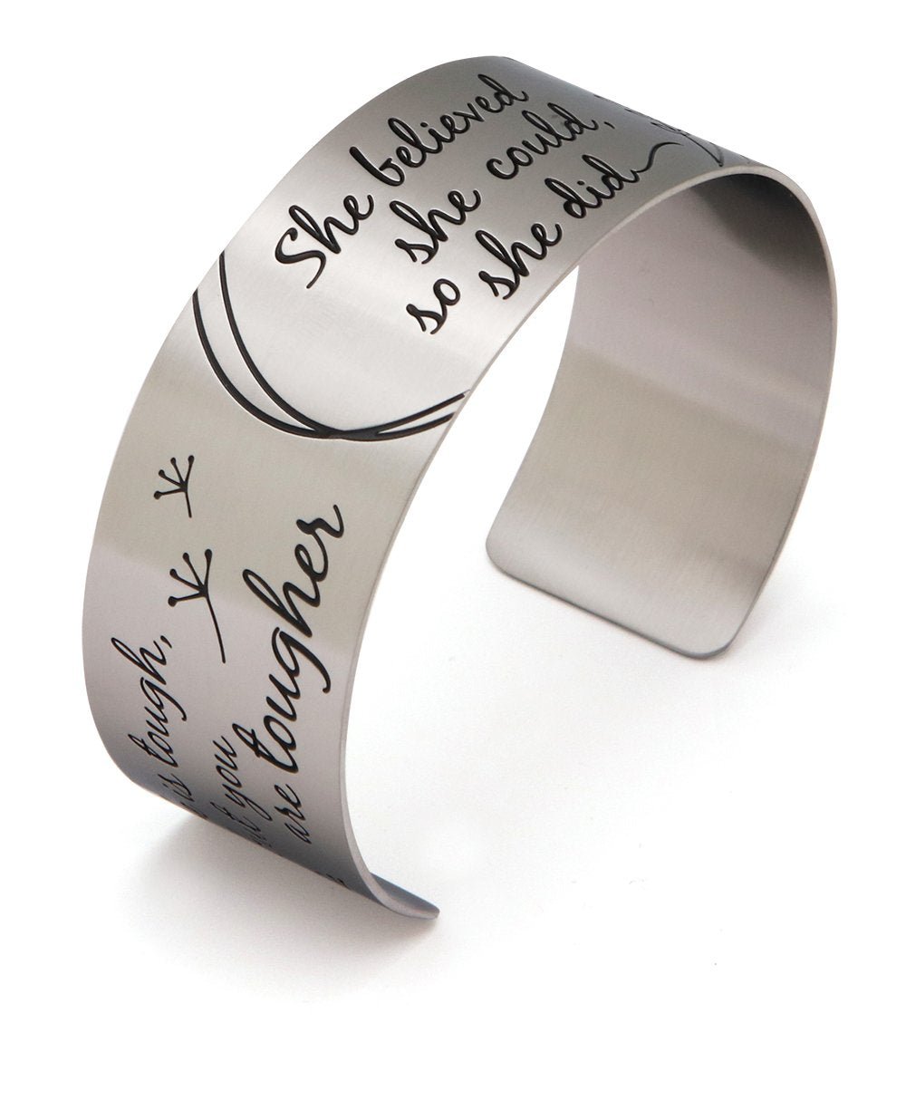 She Believed She Could, So She Did Inspirational Cuff Bracelet、mySite、topwebapps