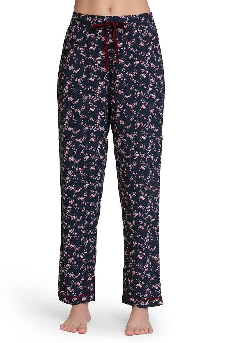  Full Length Pyjama Bottom - Floral Pr Navy、mySite、justintrudeaud