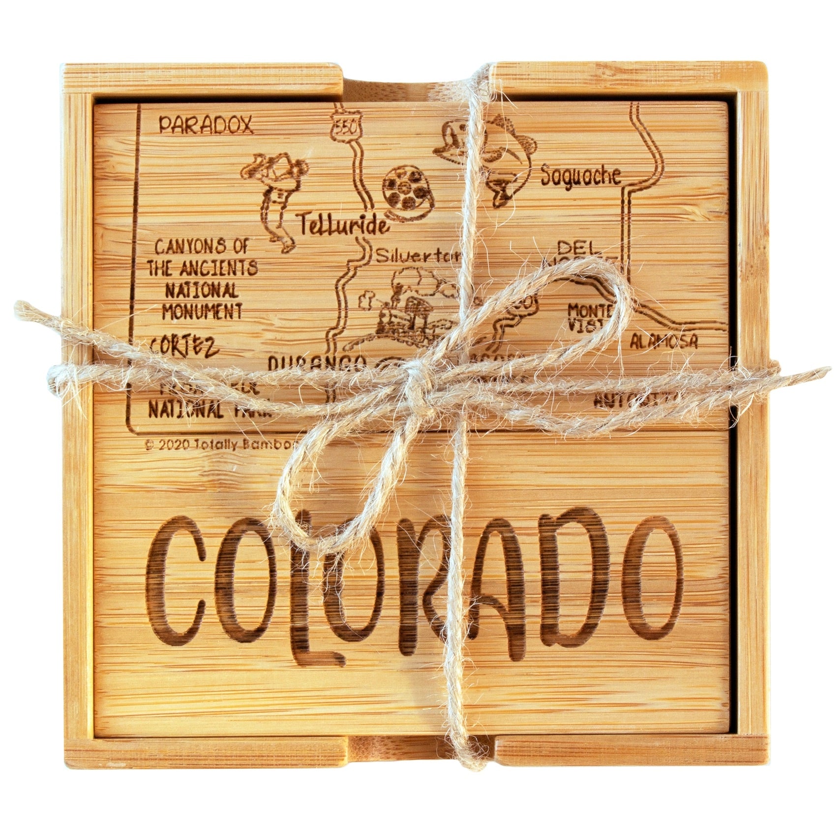 Colorado Puzzle 4-Pc. Coaster Set with Case、mySite、g9winljtr