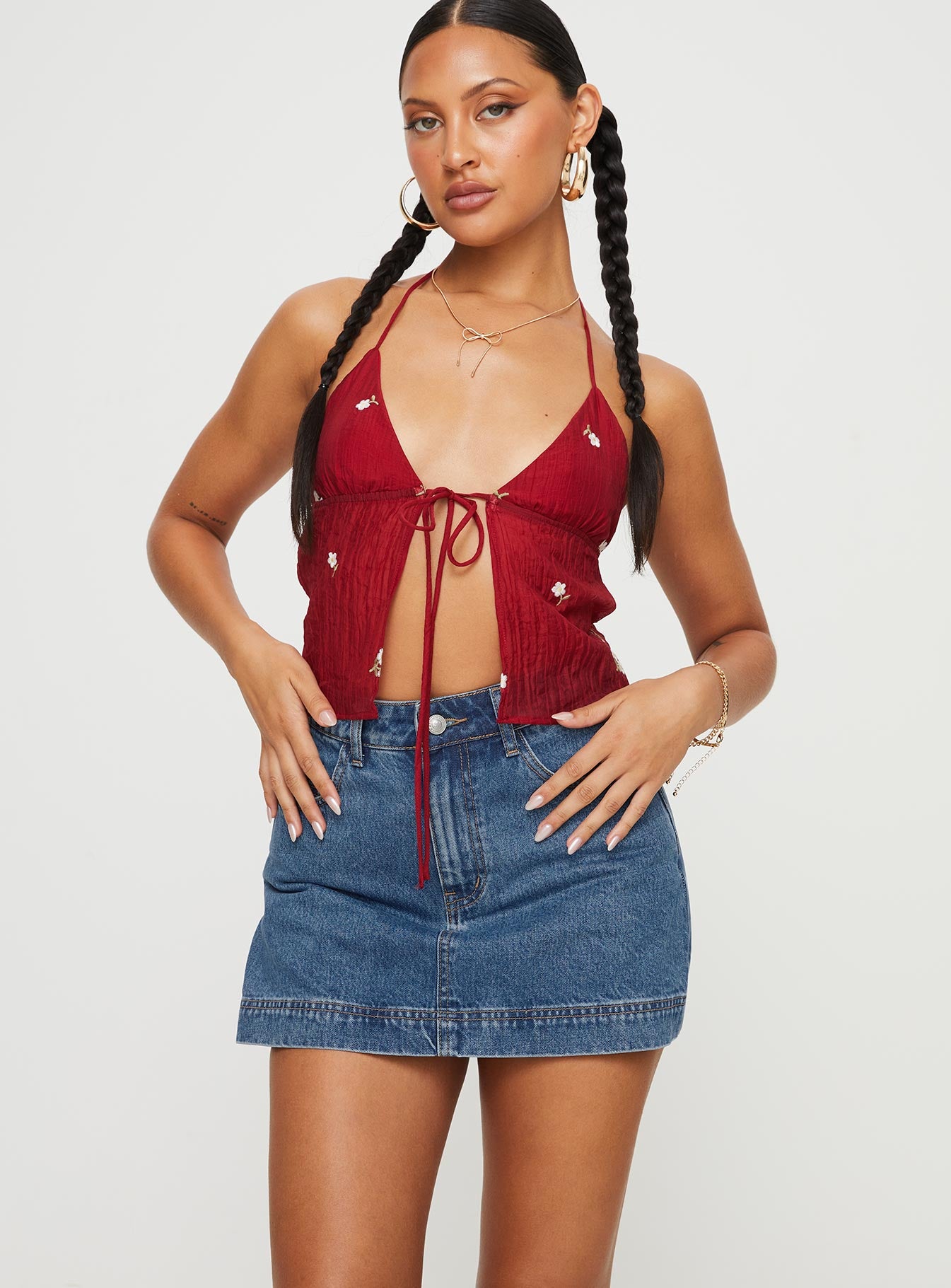 Gazelle Denim Skort Mid Wash、mySite、solidvoid