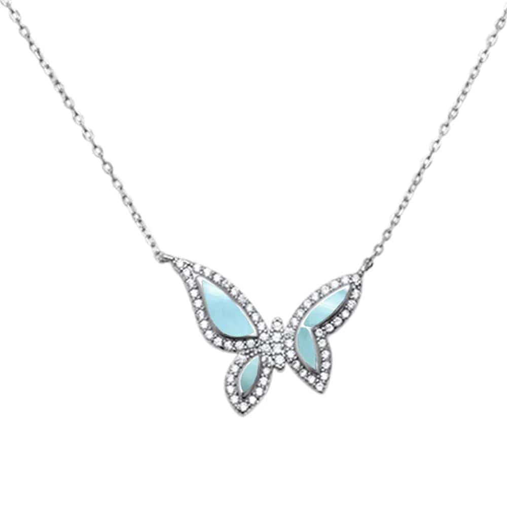 Butterfly Necklace Sterling Silver Different Stone Options、mySite、g9winljtr