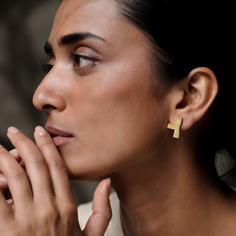 Brass Leku Stud Earrings、mySite、camillekostekn