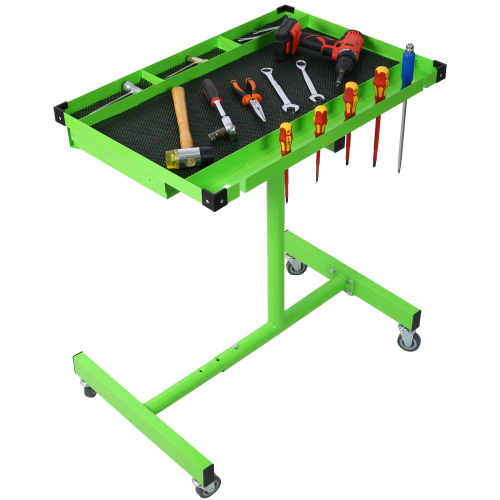 Adjustable Tear Down Work Table with Drawer for Garages, Repair Shops, and DIY, Portable, (4) 2.5" Swivel Casters, 220 Pound Capacity, Rubber Corners, Heavy Duty Steel,green、、eastwooduniform