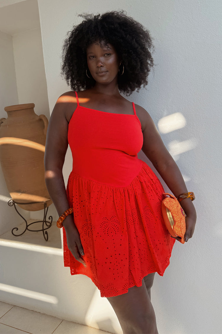 Red Broderie Mini Lola Dress、mySite、solidvoid