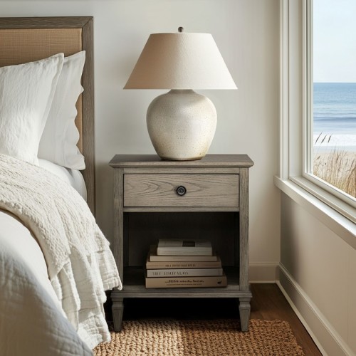 Victoria Bedside Table Reclaimed Grey、、eastwooduniform